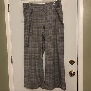 Lane Bryant Brown Plaid Wide Leg Trousers size 18